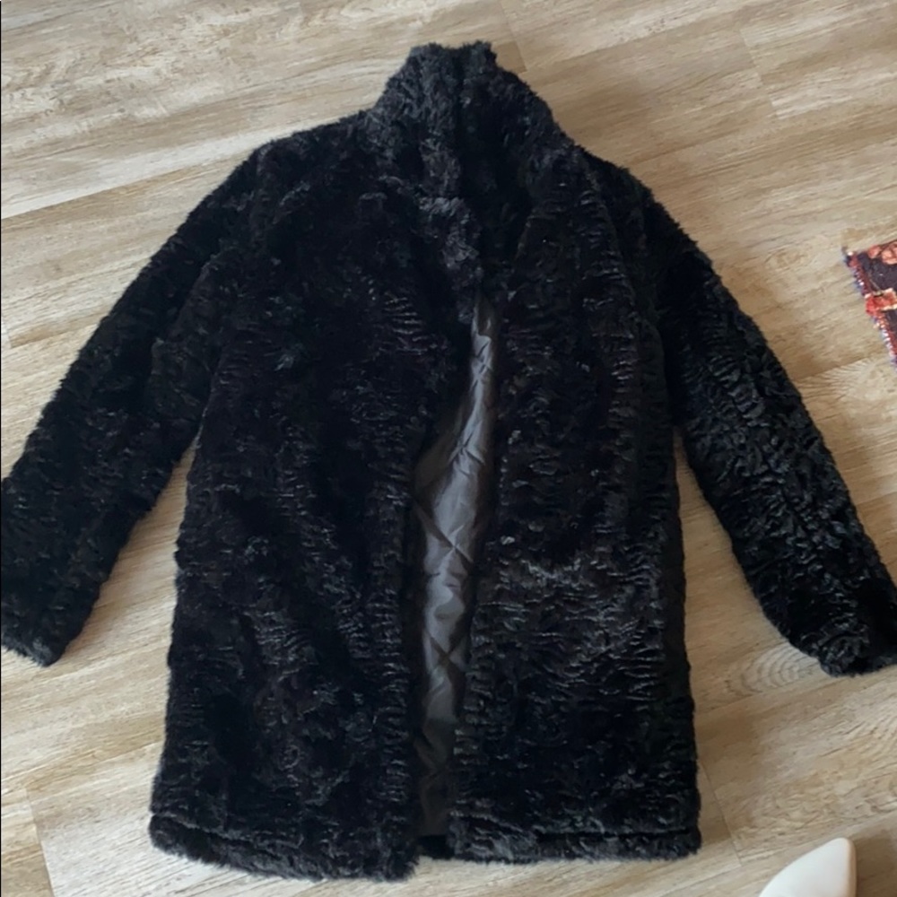 Forever 21 fluffy black coat